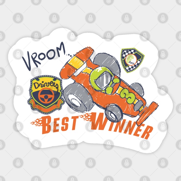 Race Cars Sticker by TulipDesigns